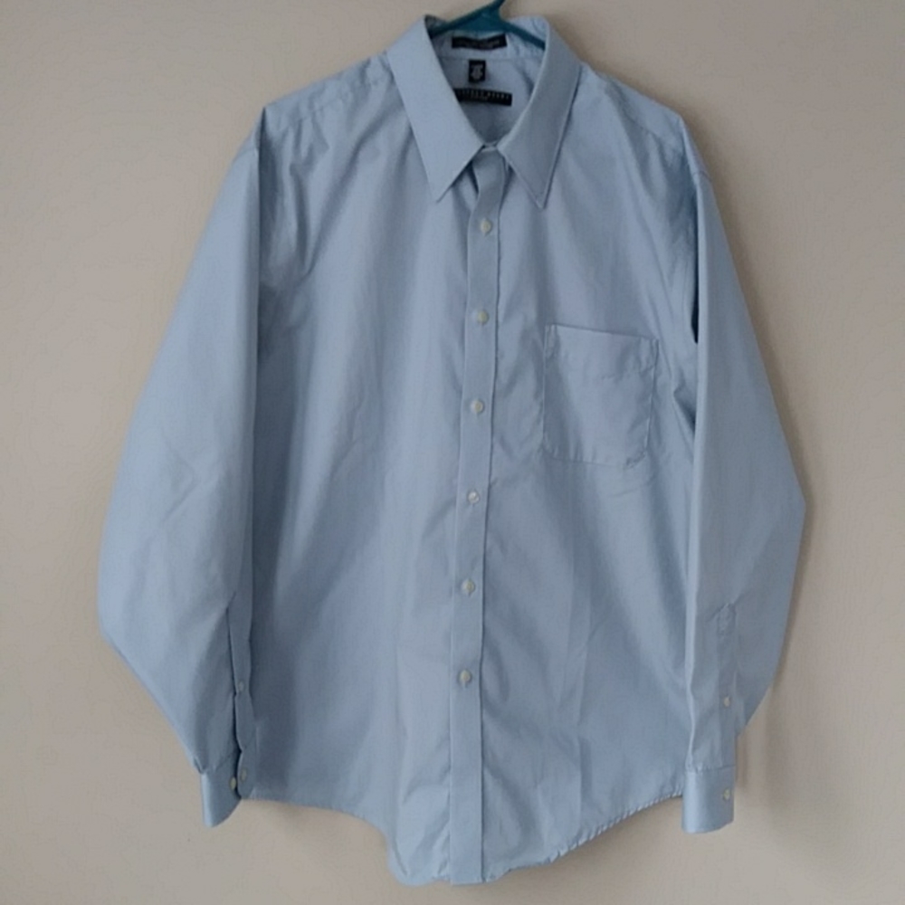 Geoffrey Beane Fitted Wrinkle Free Button Down Shirt XL Green Blue - Picture 1 of 11
